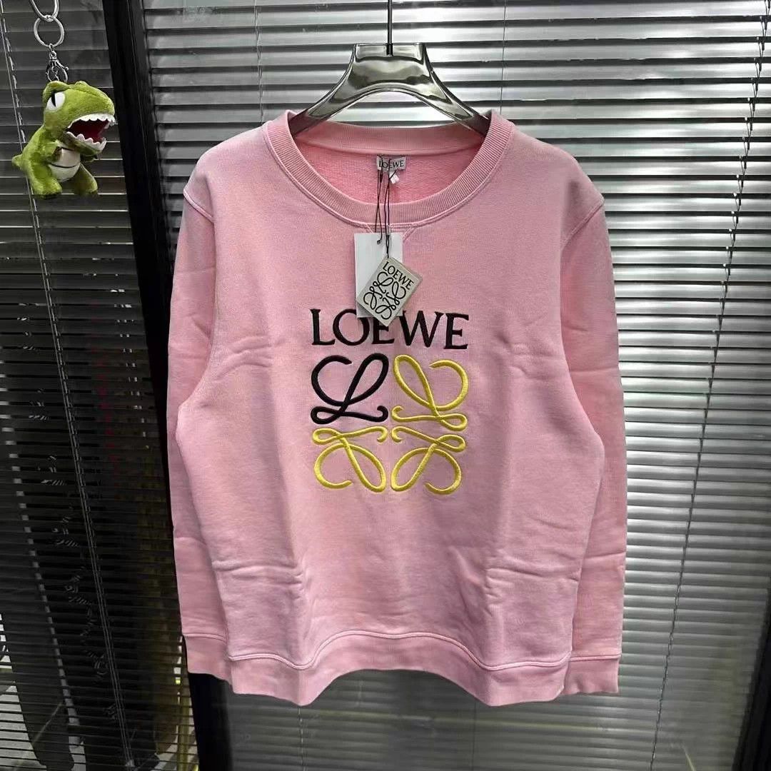 Loewe pink color block logo sweatshirt NWT L