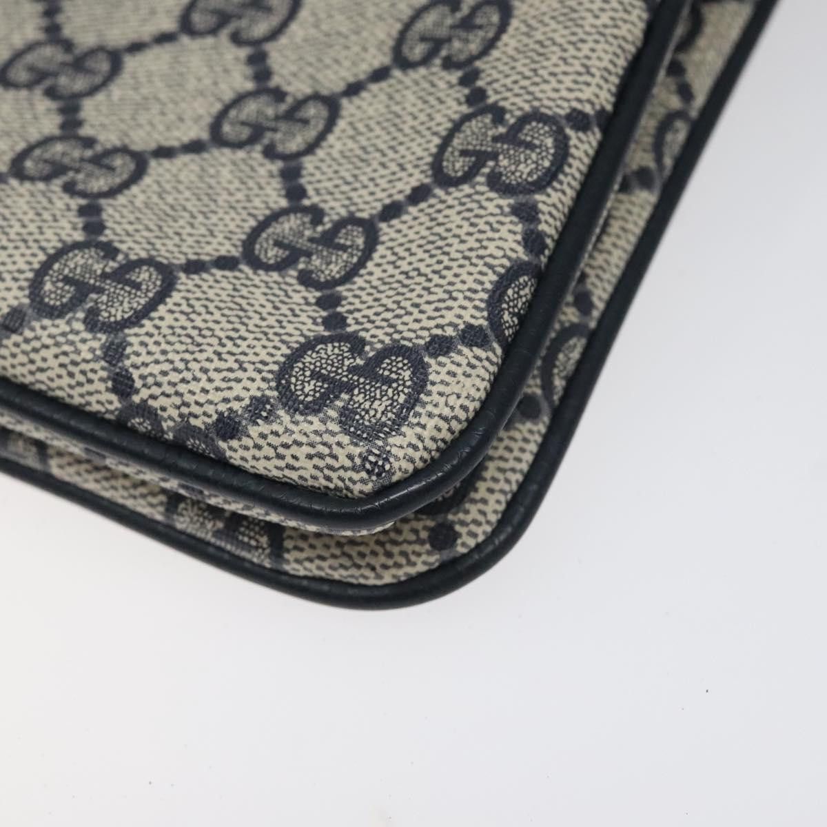Gucci GUCCI GG Supreme Sherry Line Shoulder Bag Pvc Navy Gold 96 Size ONE SIZE - 12 Thumbnail