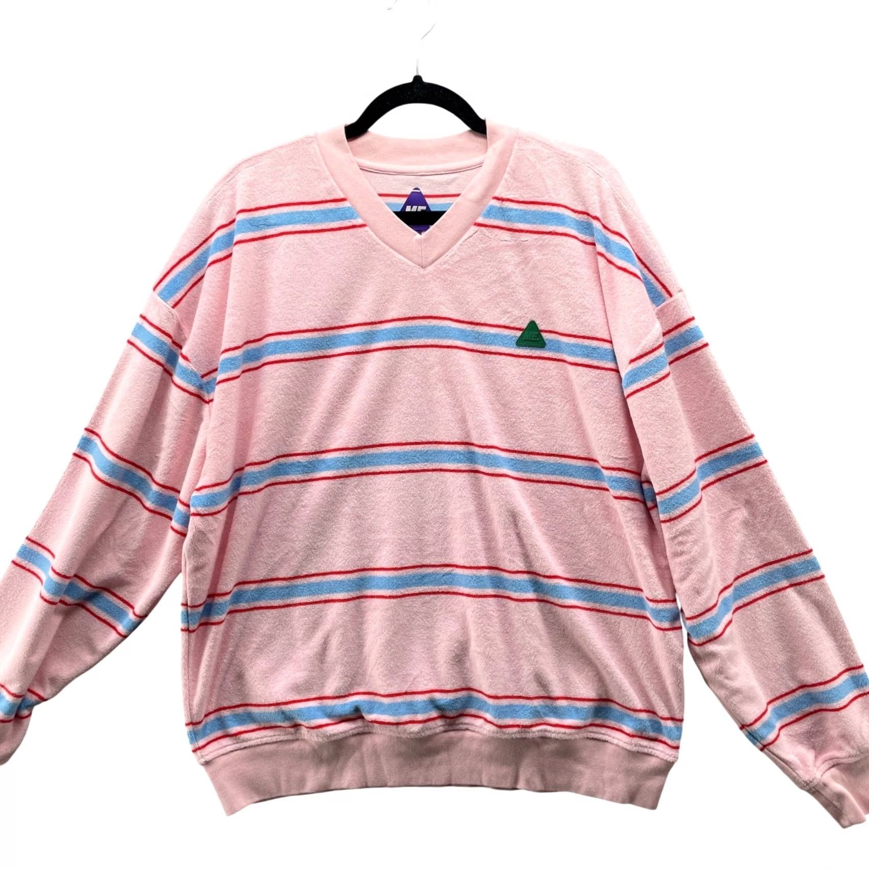Vintage VINTAGE? Me Melody Ehsani Striped Terry Sweatshirt Womens L Pink Blue Oversized Pullover Sweatshirt Size L / US 10 / IT 46 - 2 Thumbnail