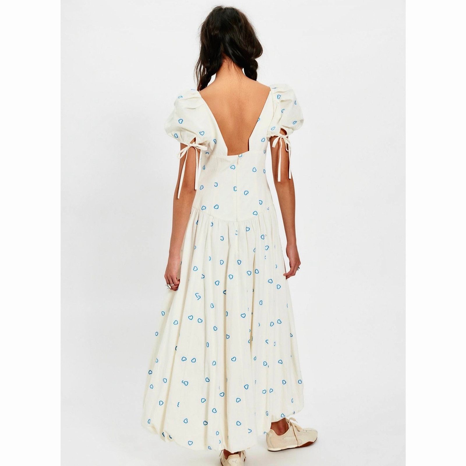 Free People Free People Bali Sprinkled Heart Maxi Dress Tofu Combo 14 Size XL / US 12-14 / IT 48-50 - 2 Thumbnail