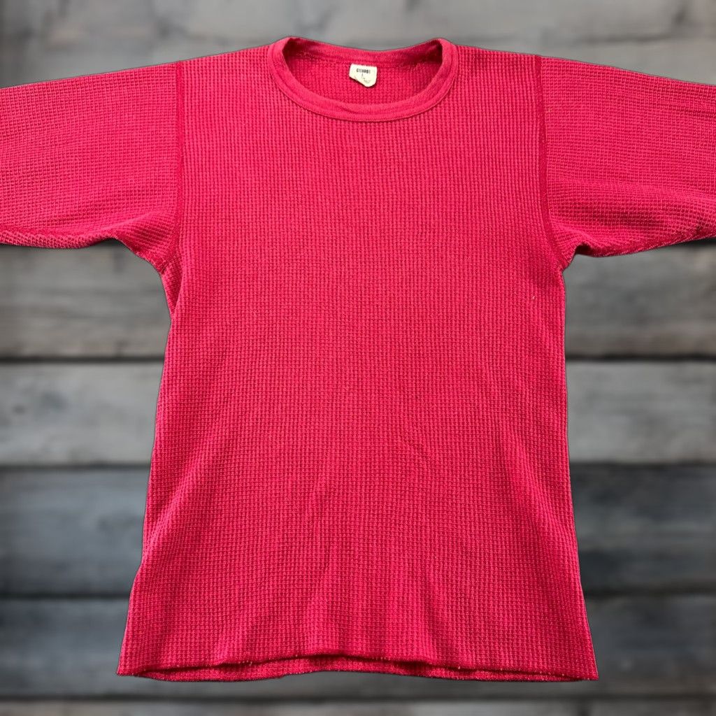 Vintage VINTAGE Gitano Shirt Mens L Red Pullover Thermal Waffle Knit Cotton Solid Embroidered 90s Mens L Red Coat? Size US L / EU 52-54 / 3 - 1 Thumbnail