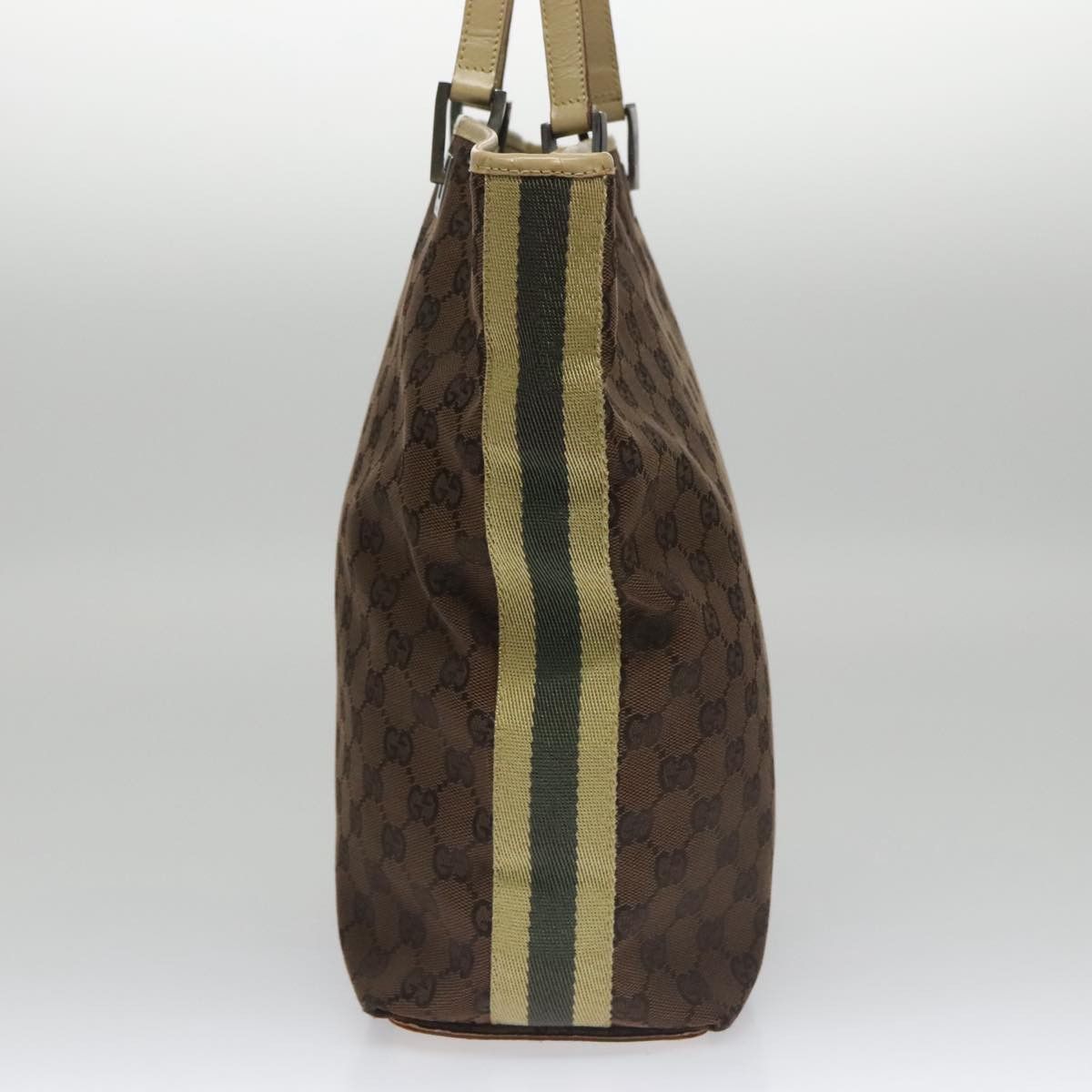 Gucci GUCCI GG Canvas Sherry Line Tote Bag Brown Size ONE SIZE - 4 Thumbnail