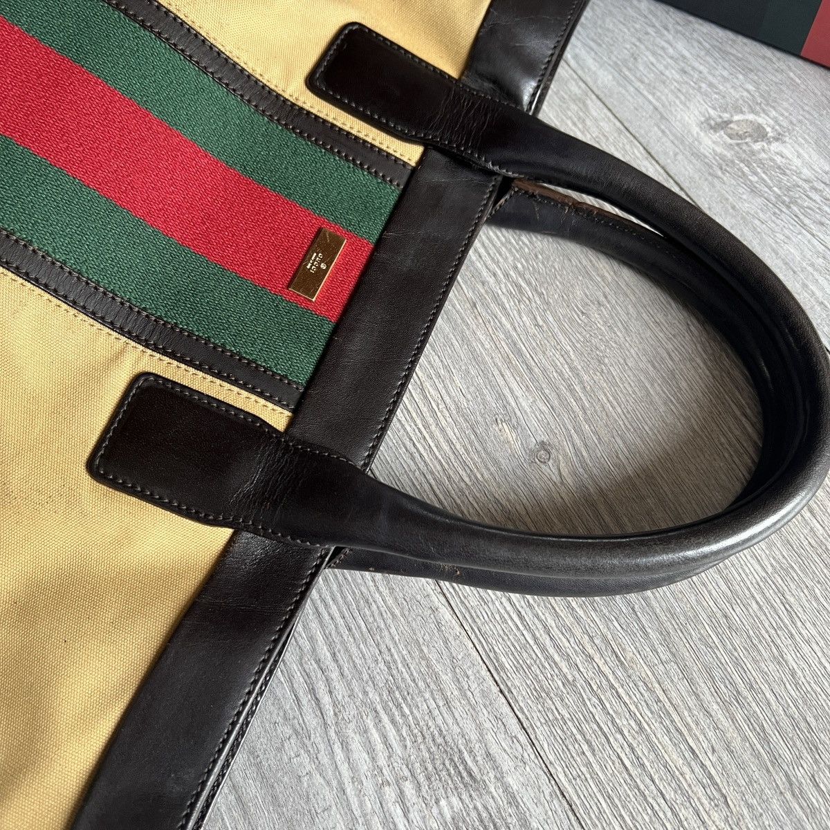 Gucci × Vintage Authentic Gucci web tote bag vintage Size ONE SIZE - 6 Thumbnail