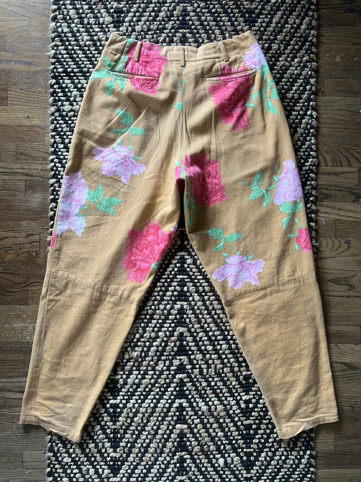 Yohji Yamamoto Yohji Yamamoto Pour Homme SS96 Floral Print Pleated Pants Size US 33 - 3 Thumbnail