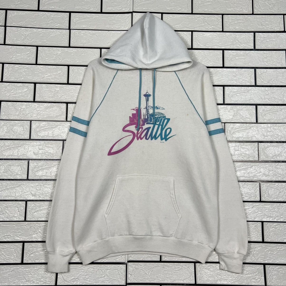 Vintage 1982 SEATTLE Future City Graphic Pullover Hoodies #3987-C181 Size US L / EU 52-54 / 3 - 1 Thumbnail