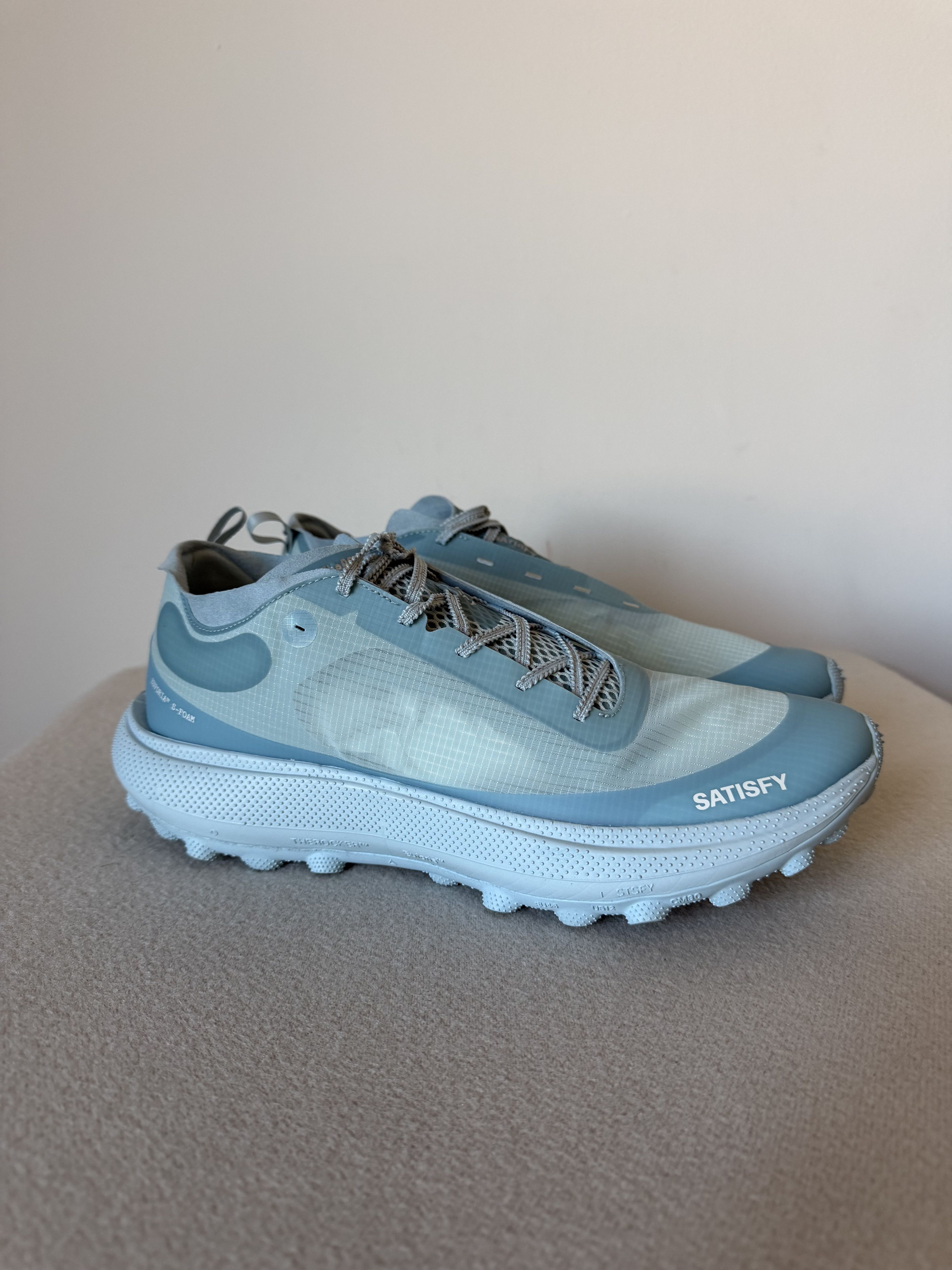 Satisfy Satisfy Running The Rocker Sneakers in Sterling Blue Size US 12 / EU 45 - 1 Thumbnail