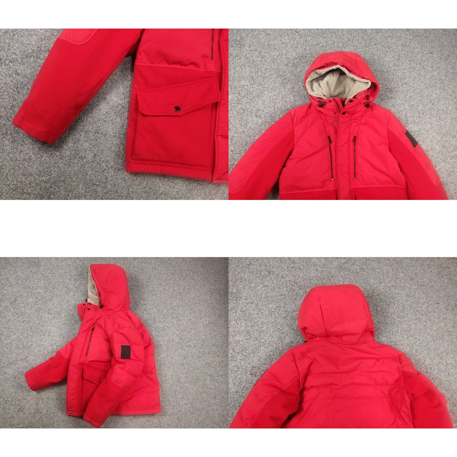 Vintage Strellson Anniversary Edition red jacket Mens Winter down fur hooded PP Size US M / EU 48-50 / 2 - 8 Thumbnail
