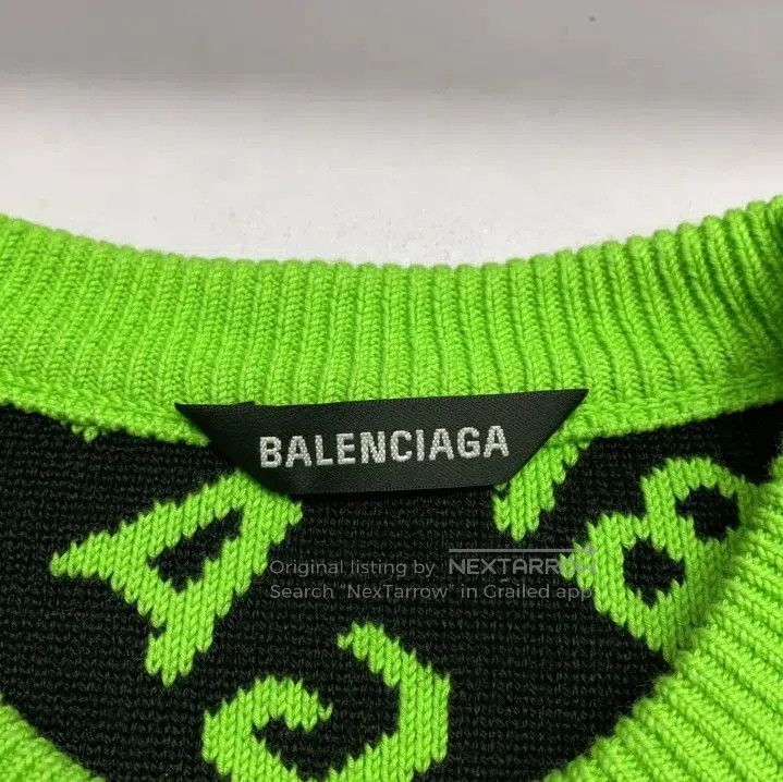 Balenciaga Balenciaga Neon Logo Long Sleeve Knit Sweater. Size US S / EU 44-46 / 1 - 4 Thumbnail