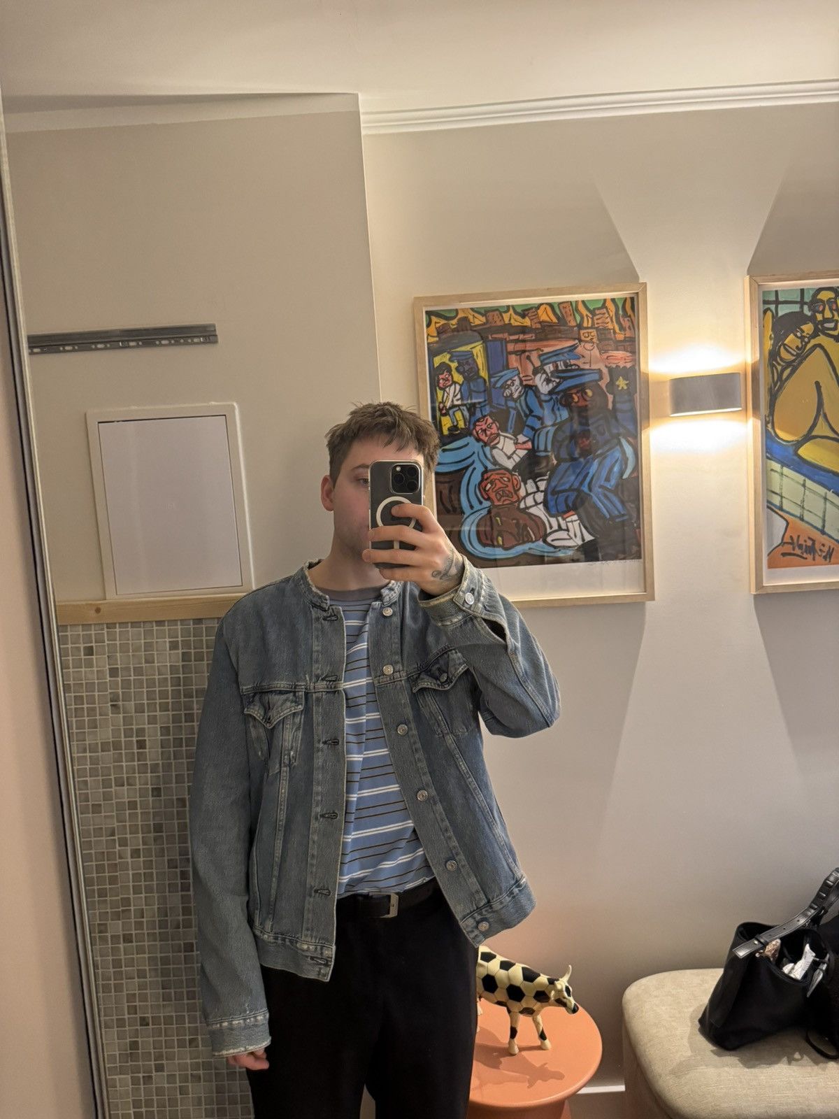 Acne Studios Acne Studios Who Ind Fray Denim Jacket Trucker Jeans Rare Size US L / EU 52-54 / 3 - 7 Thumbnail