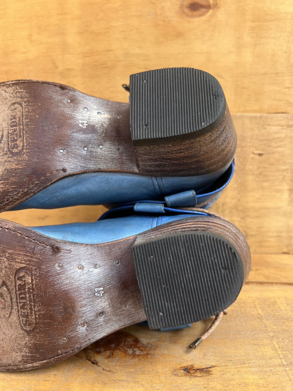 Sendra Sendra Western Biker Blue Leather Boots Size US 11 / IT 41 - 12 Thumbnail