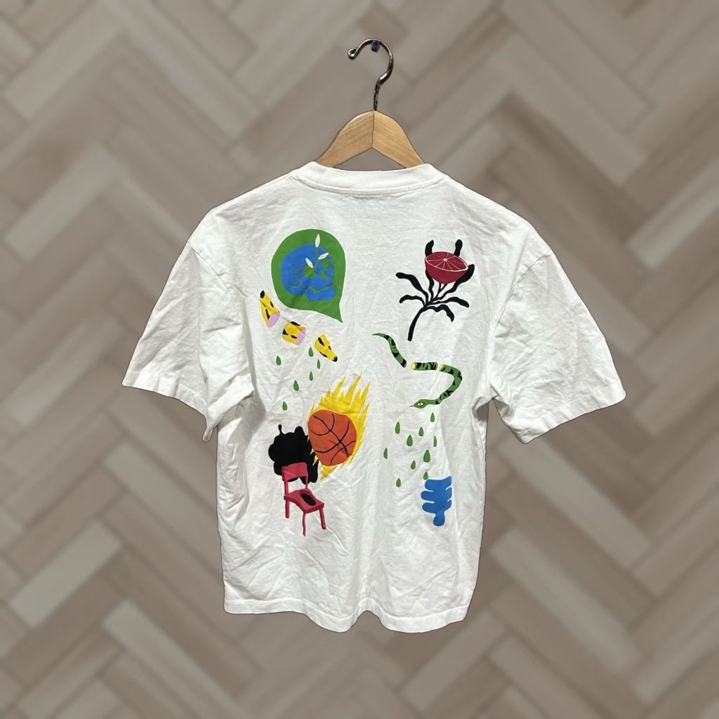 Zara Zara Mens White Short Sleeve Basketball Graphic T-shirt Size Medium Size US M / EU 48-50 / 2 - 1 Thumbnail