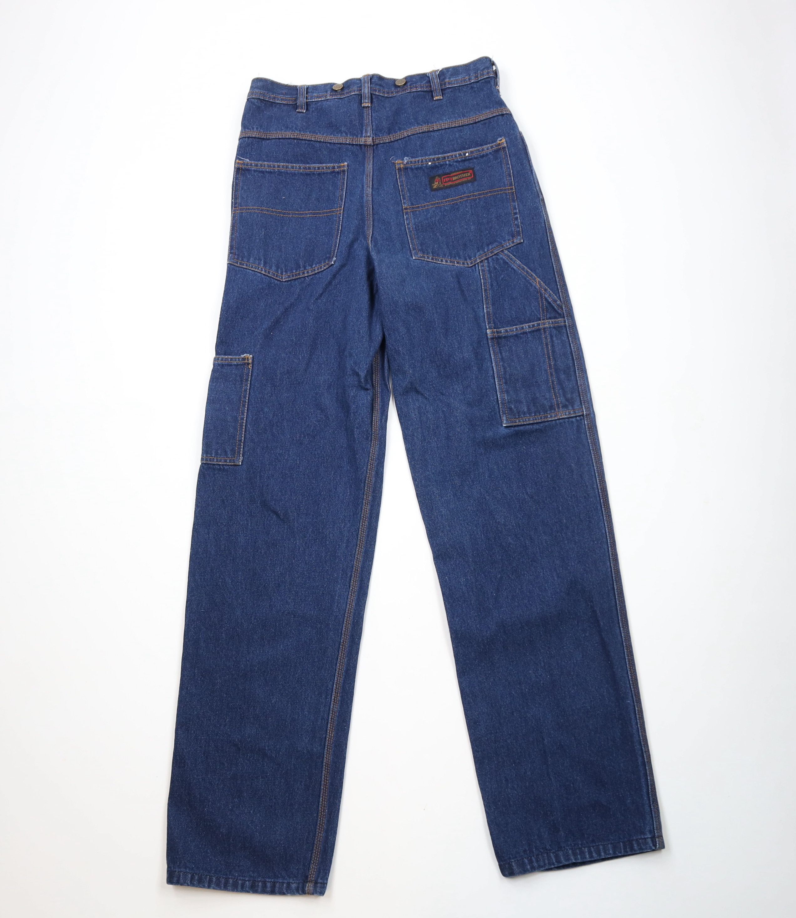 FiveBrother × Vintage Vintage 90s Five Brother Wide Leg Dungaree Denim Jeans Blue Size US 32 / EU 48 - 7 Thumbnail