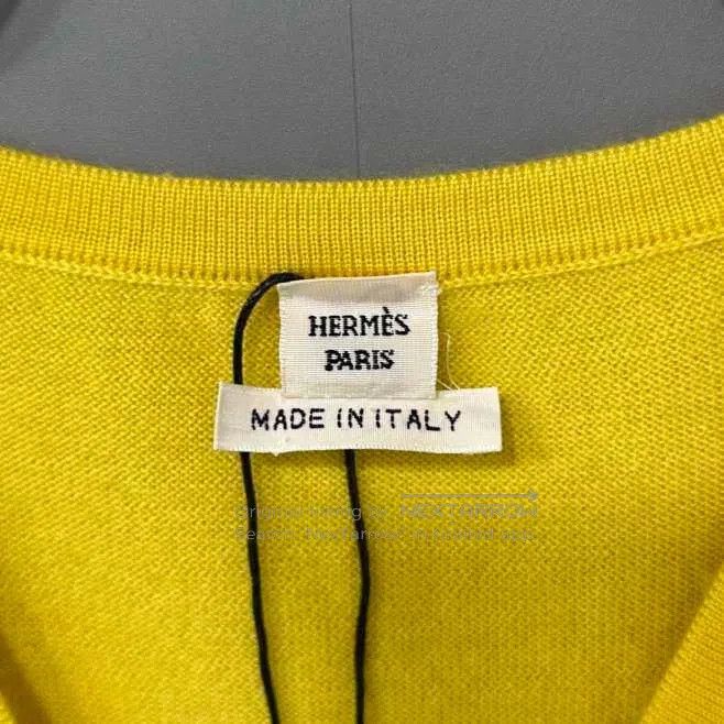 Hermes Hermes Yellow Sleeveless Cashmere Knit Size XXS / US 00 / IT 34 - 4 Thumbnail