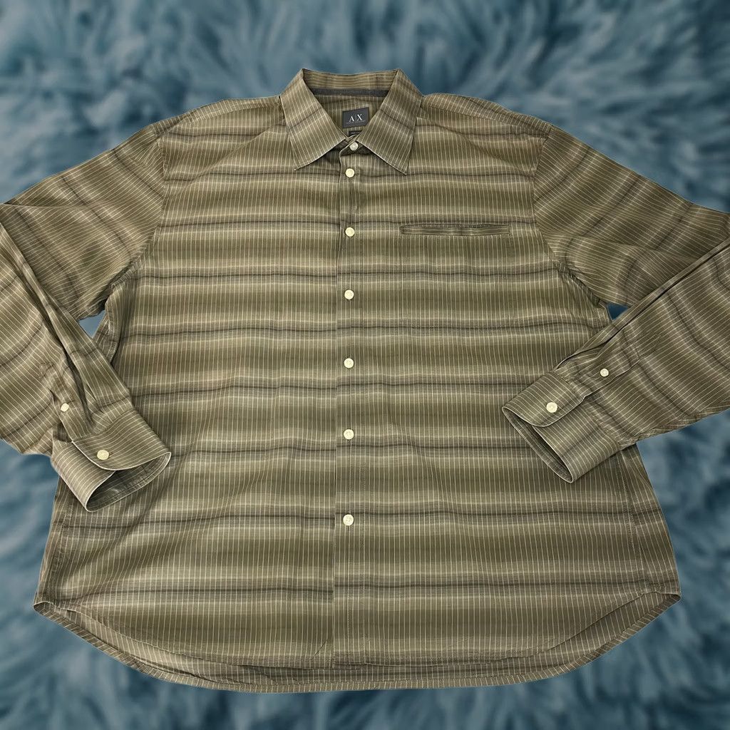 Armani Exchange Armani Exchange Shirt Men 2XL Brown Striped Long Sleeve Button-Up Mens Regular Size Type Button-Up Deco TooSful? Size US XXL / EU 58 / 5 - 1 Thumbnail