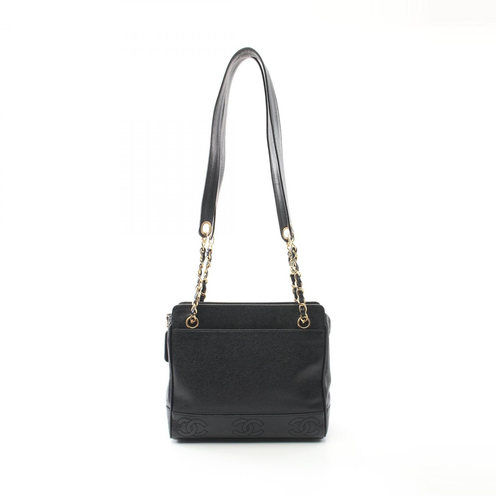 Chanel Chanel Triple Coco Leather Tote Bag Leather Tote Bag A08044 in Black, Women's