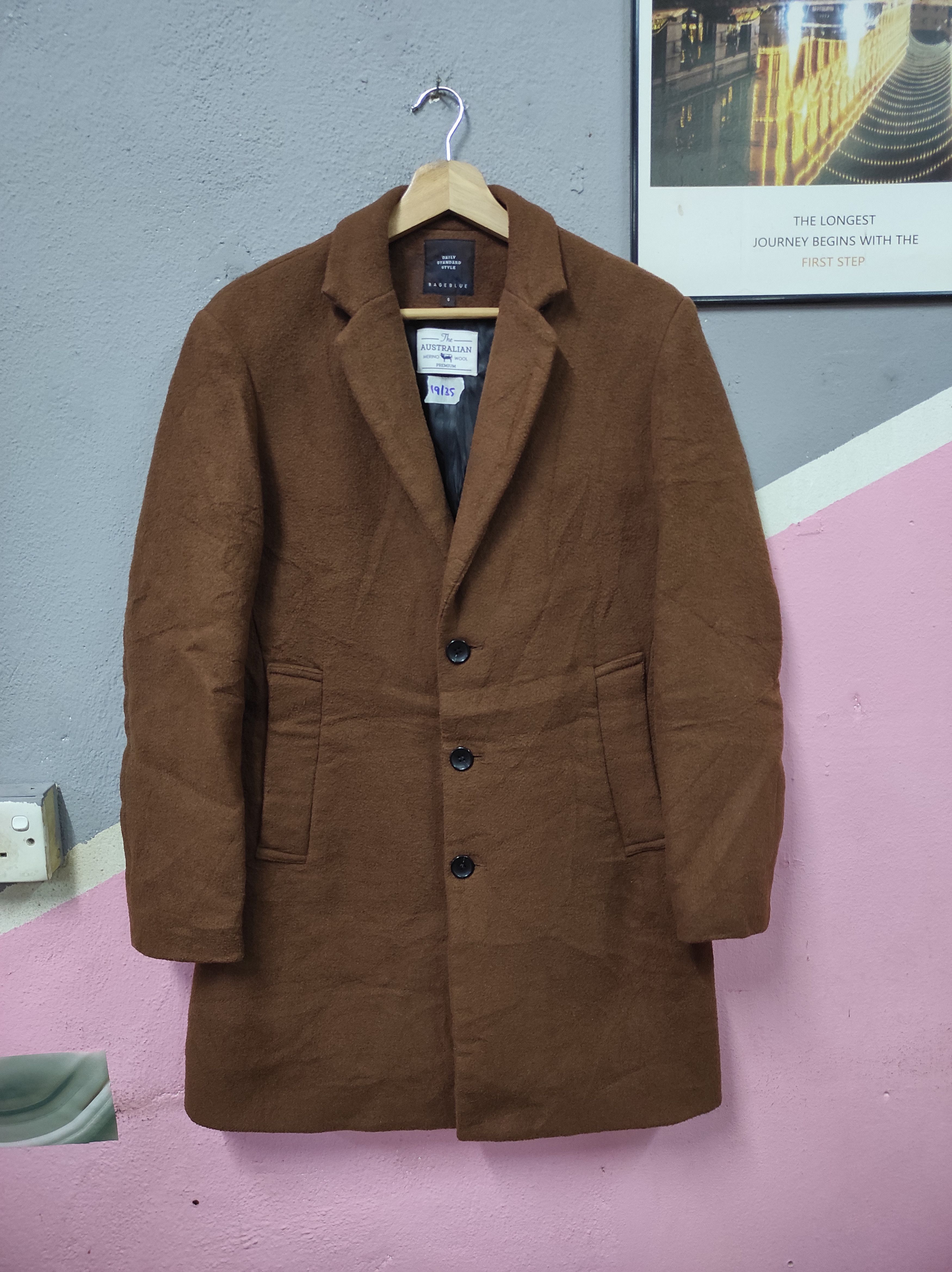 Japanese Brand × RAGEBLUE RAGEBLUE AUSTRALIAN MERINO WOOL COAT OVERCOAT LONG JACKET Size US S / EU 44-46 / 1 - 1 Thumbnail