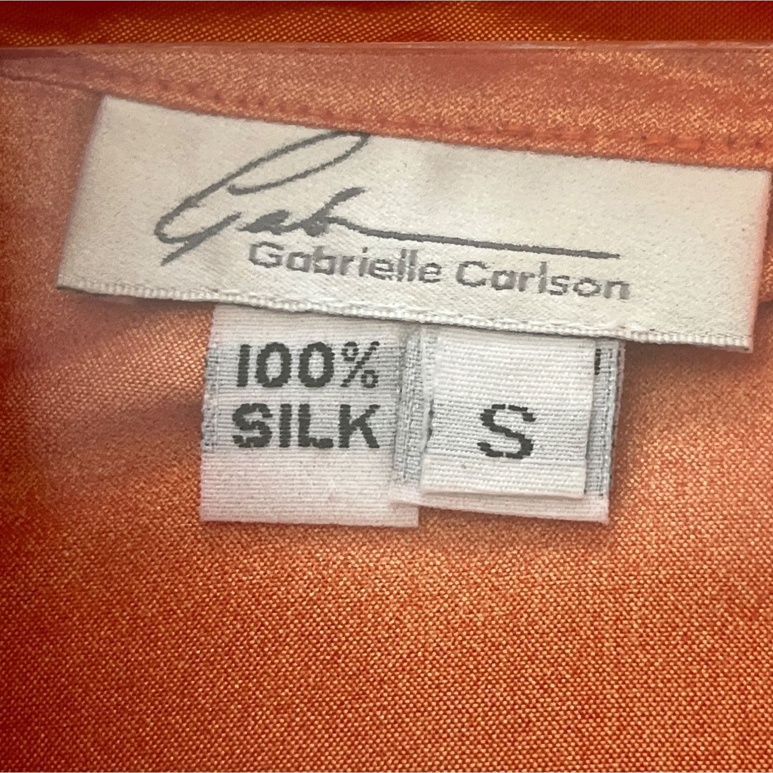 Other Gabrielle Carlson Womens Orange Silk Button-Up Shirt S 59j Size S / US 4 / IT 40 - 3 Thumbnail