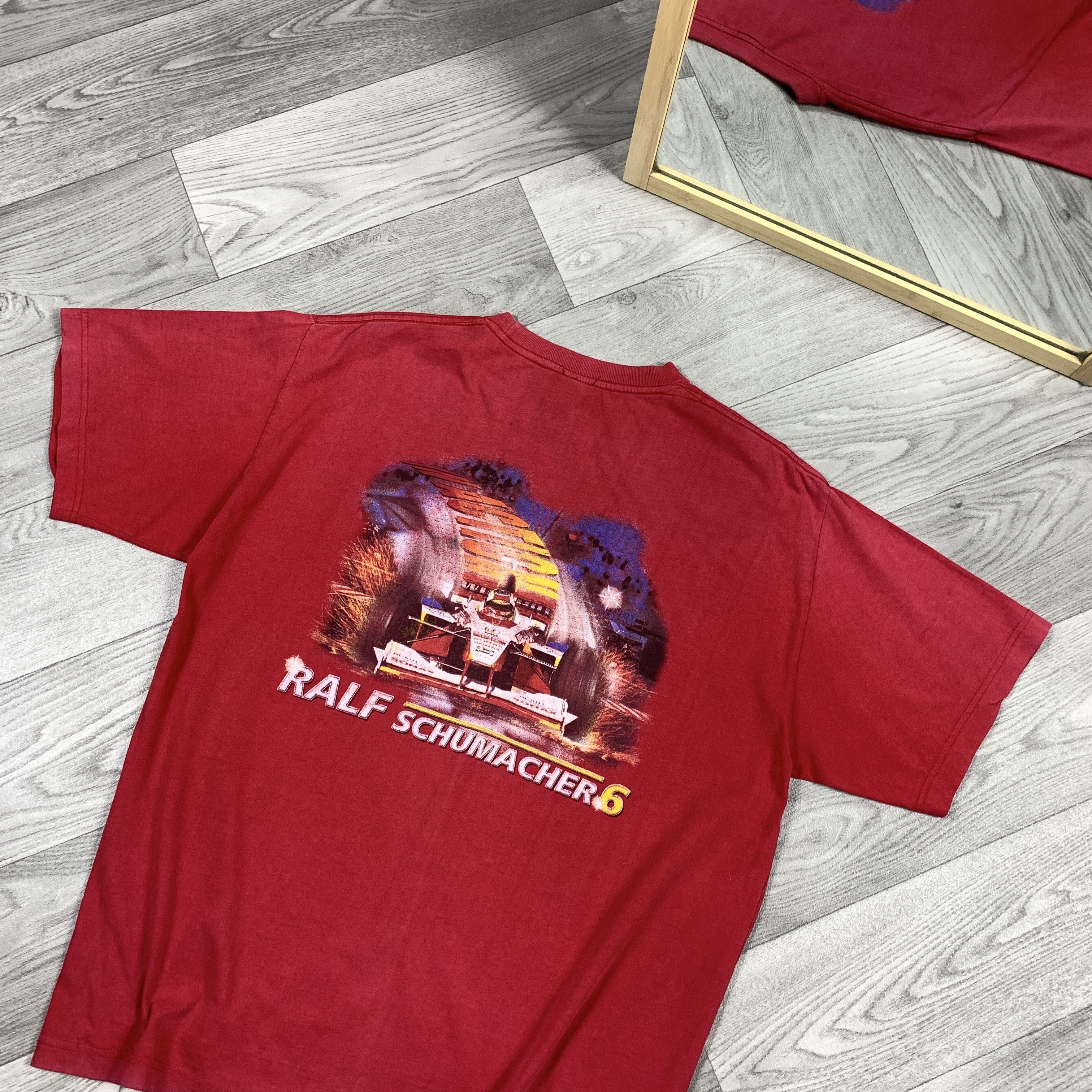 Other Vintage F1 Ralf Schumacher 90s Graphic Racing Tee Shirt Size US L / EU 52-54 / 3 - 4 Thumbnail