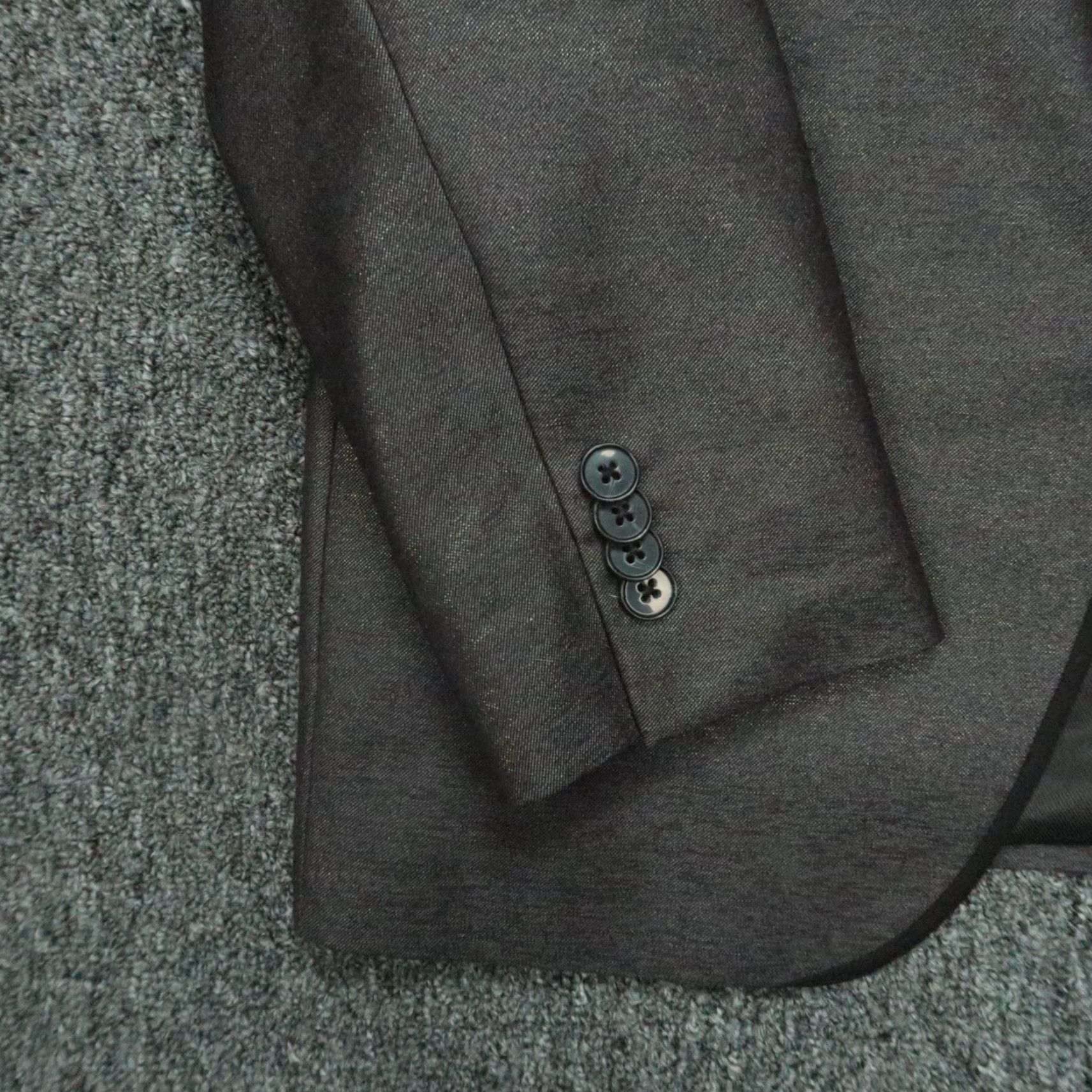 Kenneth Cole Kenneth Cole Reaction Mens Blazer Jacket Formal Sport Coat 38S Gray Solid Notch Short Single-Breasted Two-Button Mens Size 38R - 3 Thumbnail