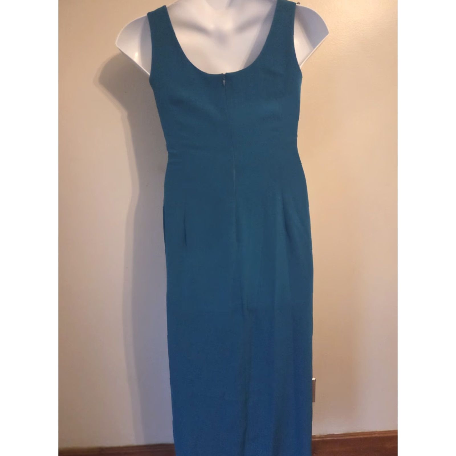 Evan Picone Evan Picone Sleeveless Teal Sheath Dress 12 Gold Buttons Midi Blue Women Size XL / US 12-14 / IT 48-50 - 2 Thumbnail