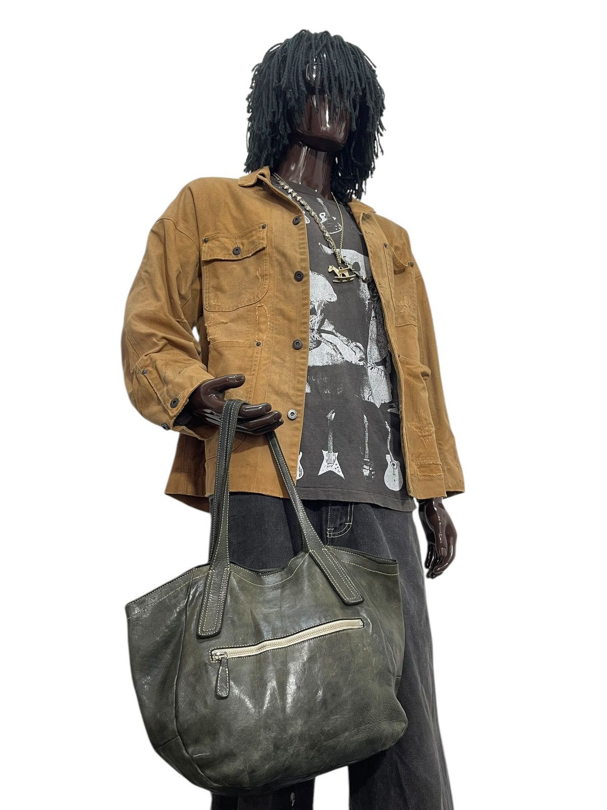 Genuine Leather Full Leather Patina Lily Japan Tote Shoulder Bag 1🟩8 Size ONE SIZE - 5 Thumbnail