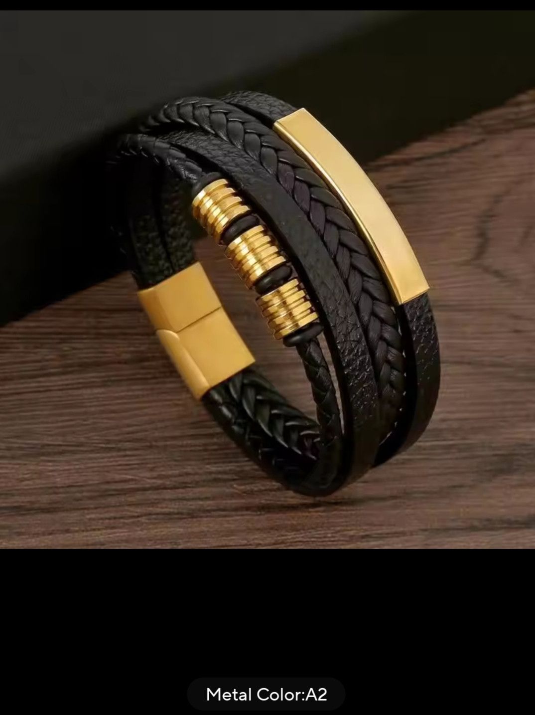 Homemade Handcrafted Leather Bracelet – Multi-Layer Braided Design Size ONE SIZE - 18 Thumbnail