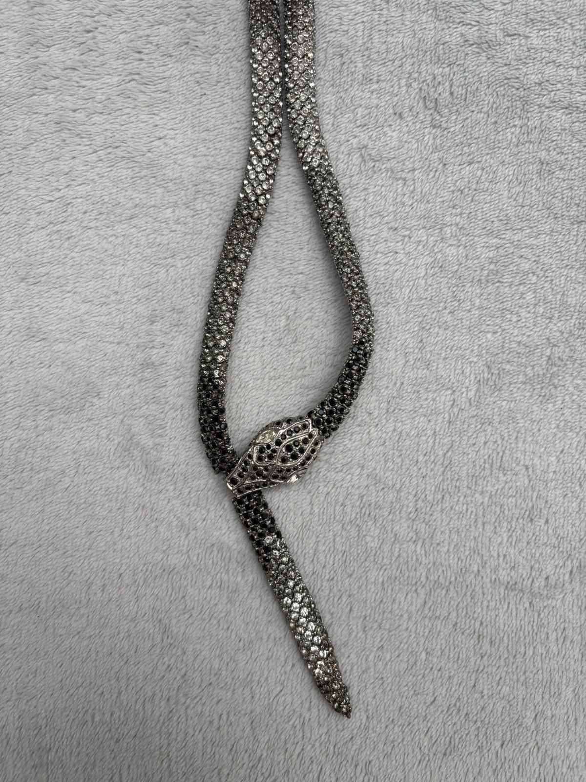 Valentino Valentino Snake Swarovski Crystal Silver Necklace Belt Size ONE SIZE - 14 Thumbnail