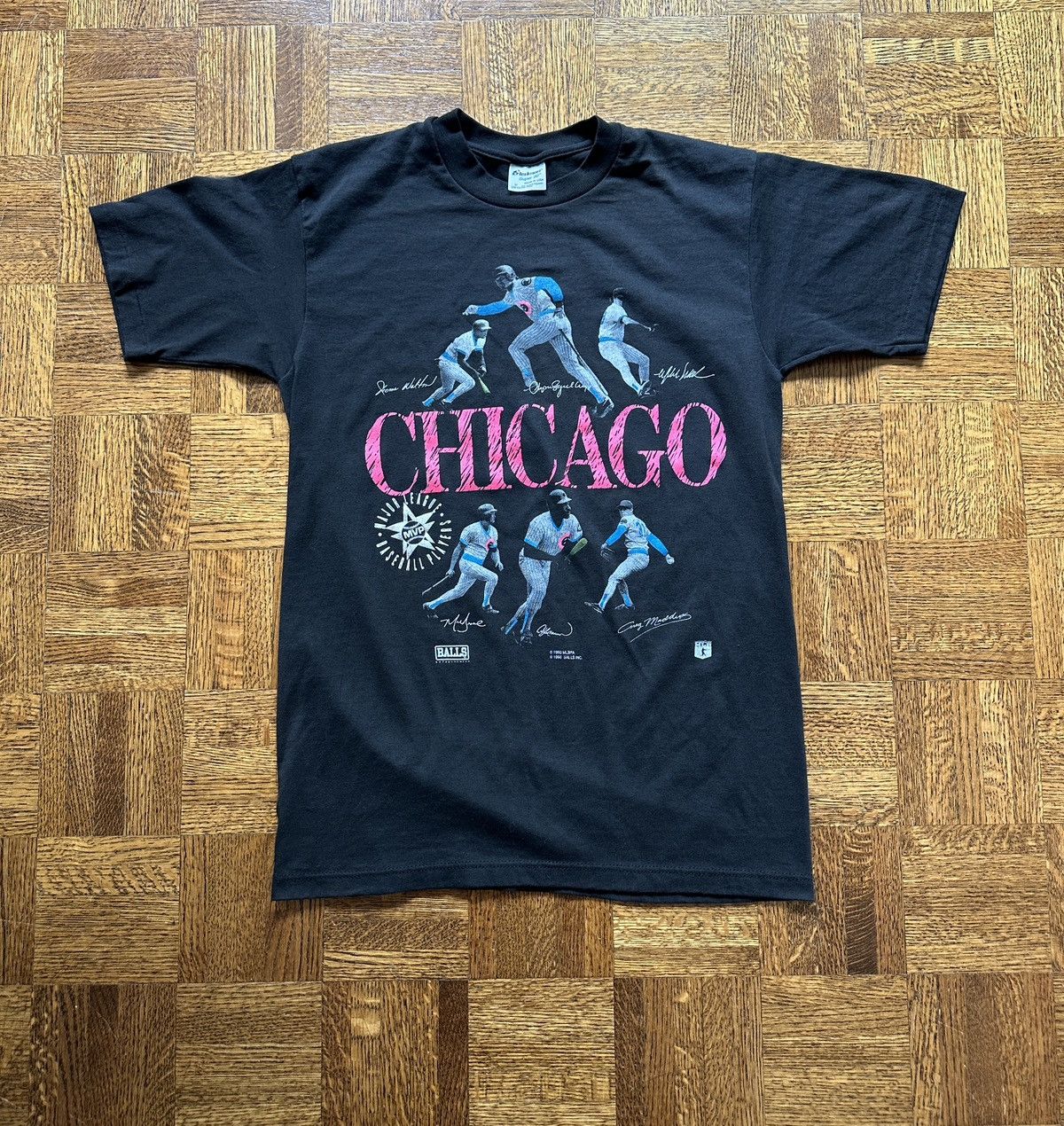Vintage 1990 Chicago Cubs Baseball Graphic Tee Size US M / EU 48-50 / 2 - 1 Thumbnail
