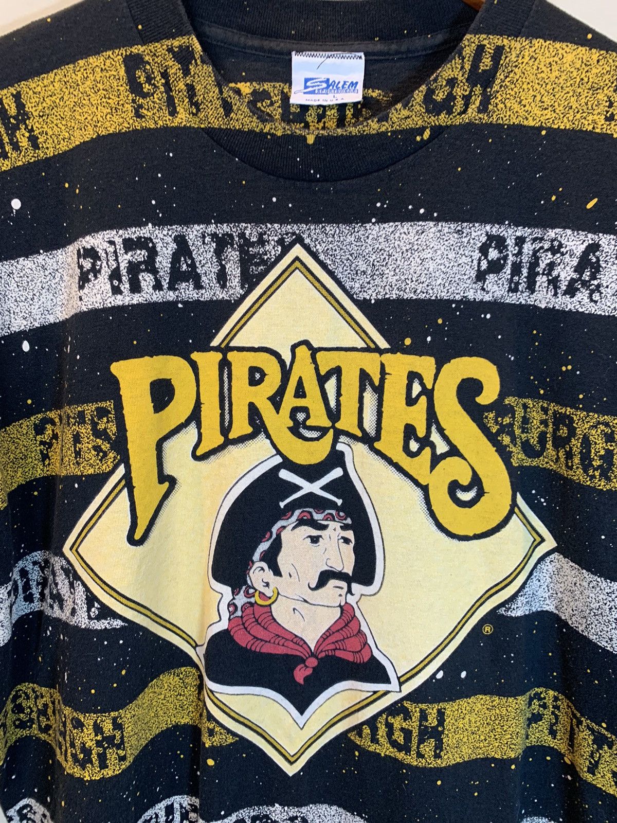 MLB × Salem Sportswear × Vintage *RARE* Vintage 1992 Pittsburgh Pirates Salem MLB AOP T-Shirt Size US L / EU 52-54 / 3 - 3 Thumbnail