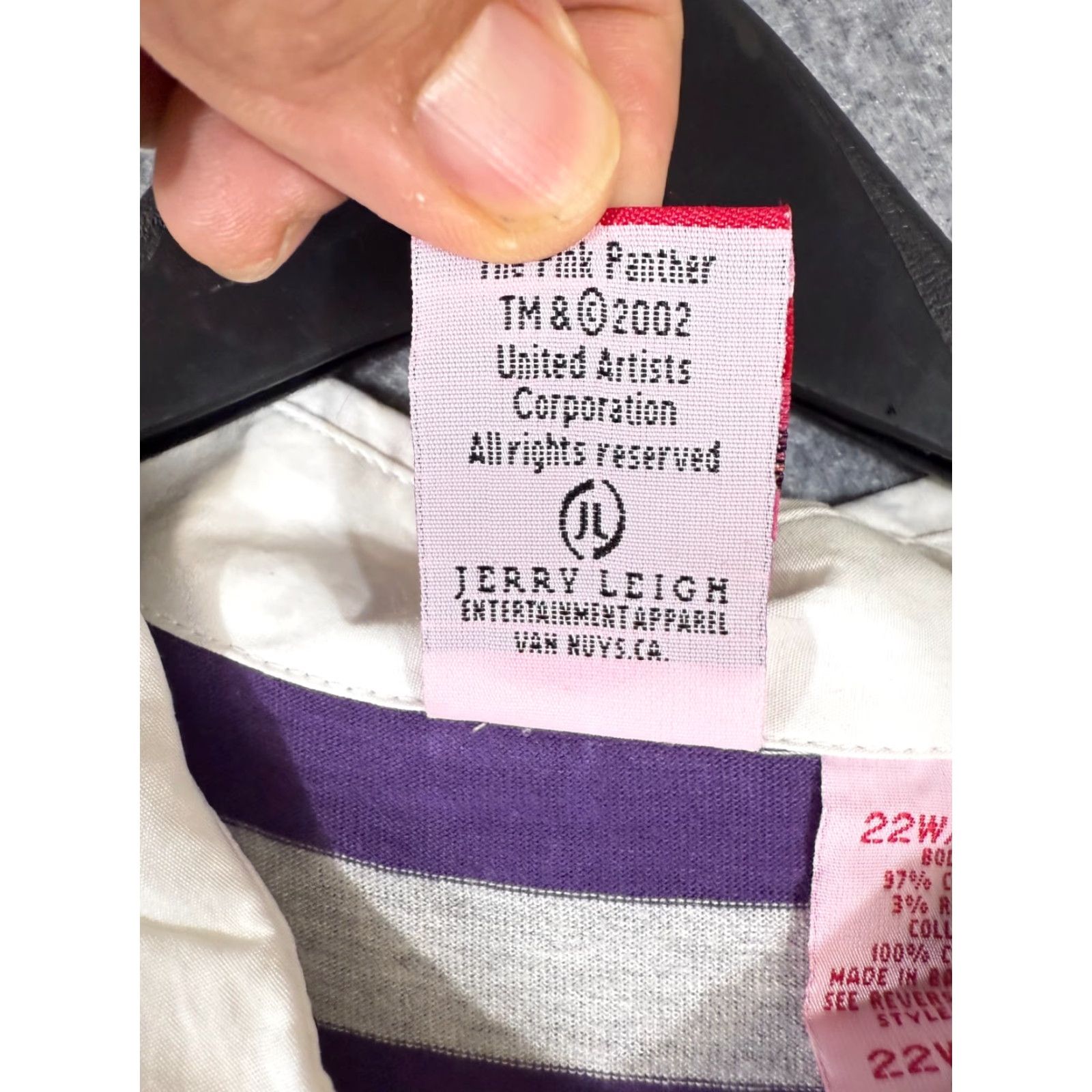 Vintage VINTAGE Pink Panther Polo Shirt Womens 22/24 Striped Logo Purple Gray Long Sleeve Polo 2002 Womens Size 3XL / US 20-22 - 7 Thumbnail