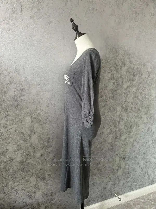 Burberry Burberry Gray Cotton Long Sleeve Dress. Size M / US 6-8 / IT 42-44 - 2 Thumbnail