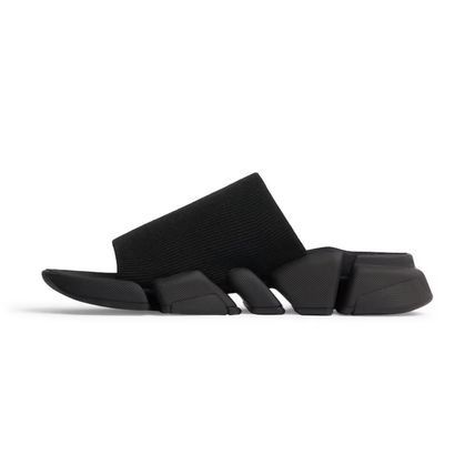 Balenciaga o1mt1gz0226 Speed 2.0 Recycled Knit Slide Sandals In Black Size US 12 / EU 45 - 4 Thumbnail