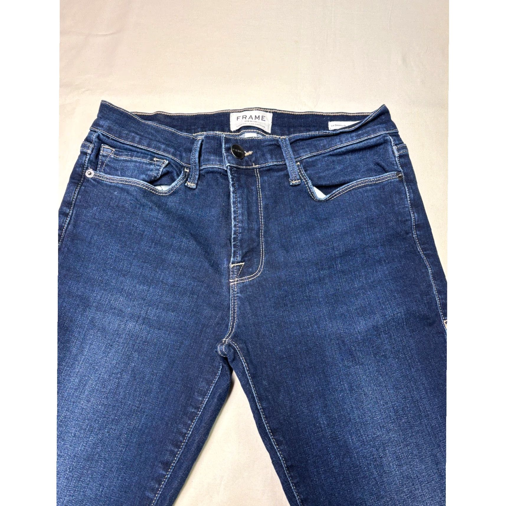 Frame FRAME Le Skinny de Jeanne Crop Dark Wash High Rise Skinny Jeans Women's 28X26 Size 28" / US 6 / IT 42 - 2 Thumbnail