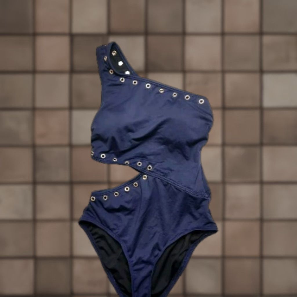 Michael Kors Michael Kors Womens Navy Grommet Cut Out One Piece Swimsuit XS Size ONE SIZE - 1 Thumbnail