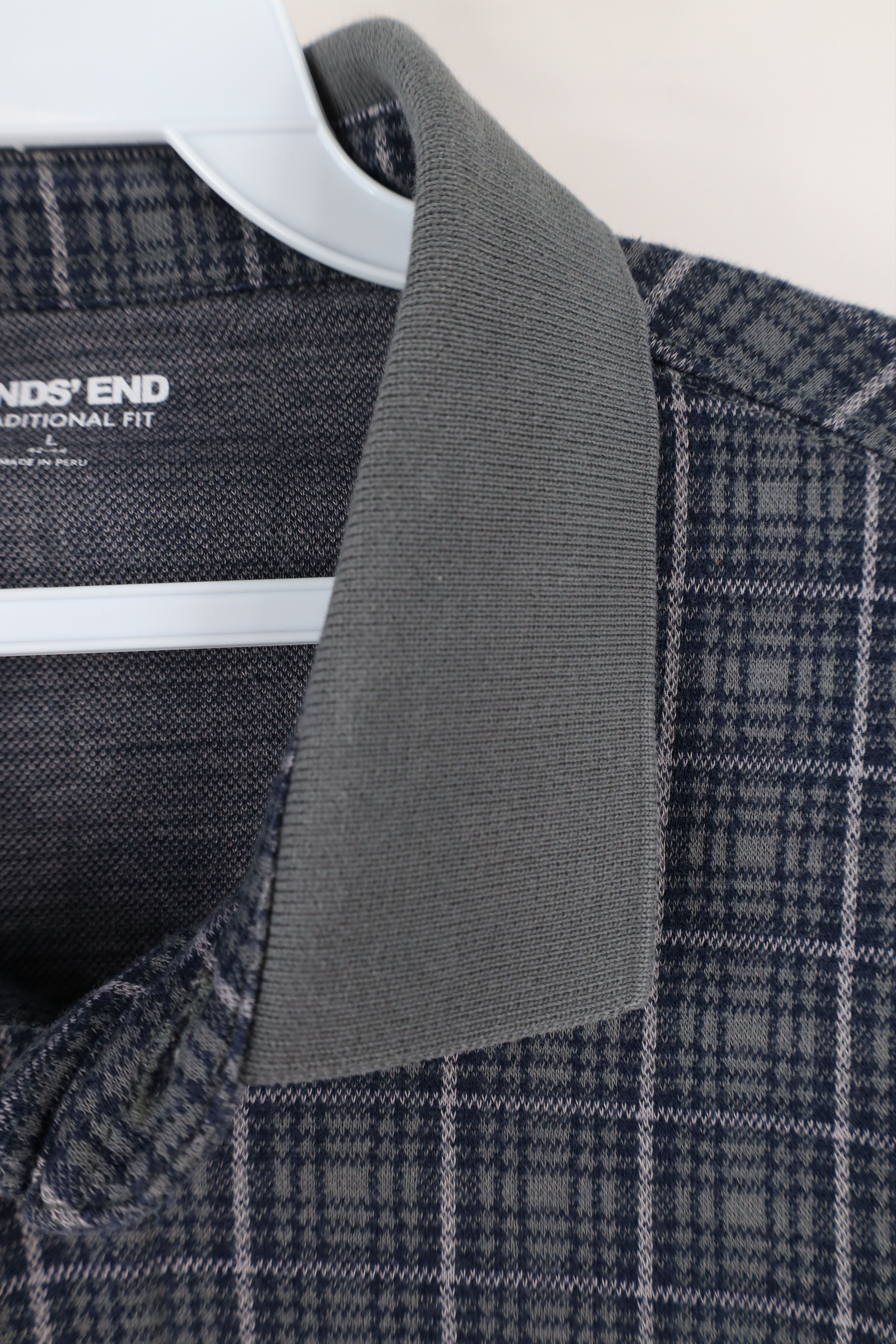 Lands' End × Vintage Vintage Y2K Lands End Long Sleeve Rugby Polo Shirt Plaid Size US L / EU 52-54 / 3 - 4 Thumbnail