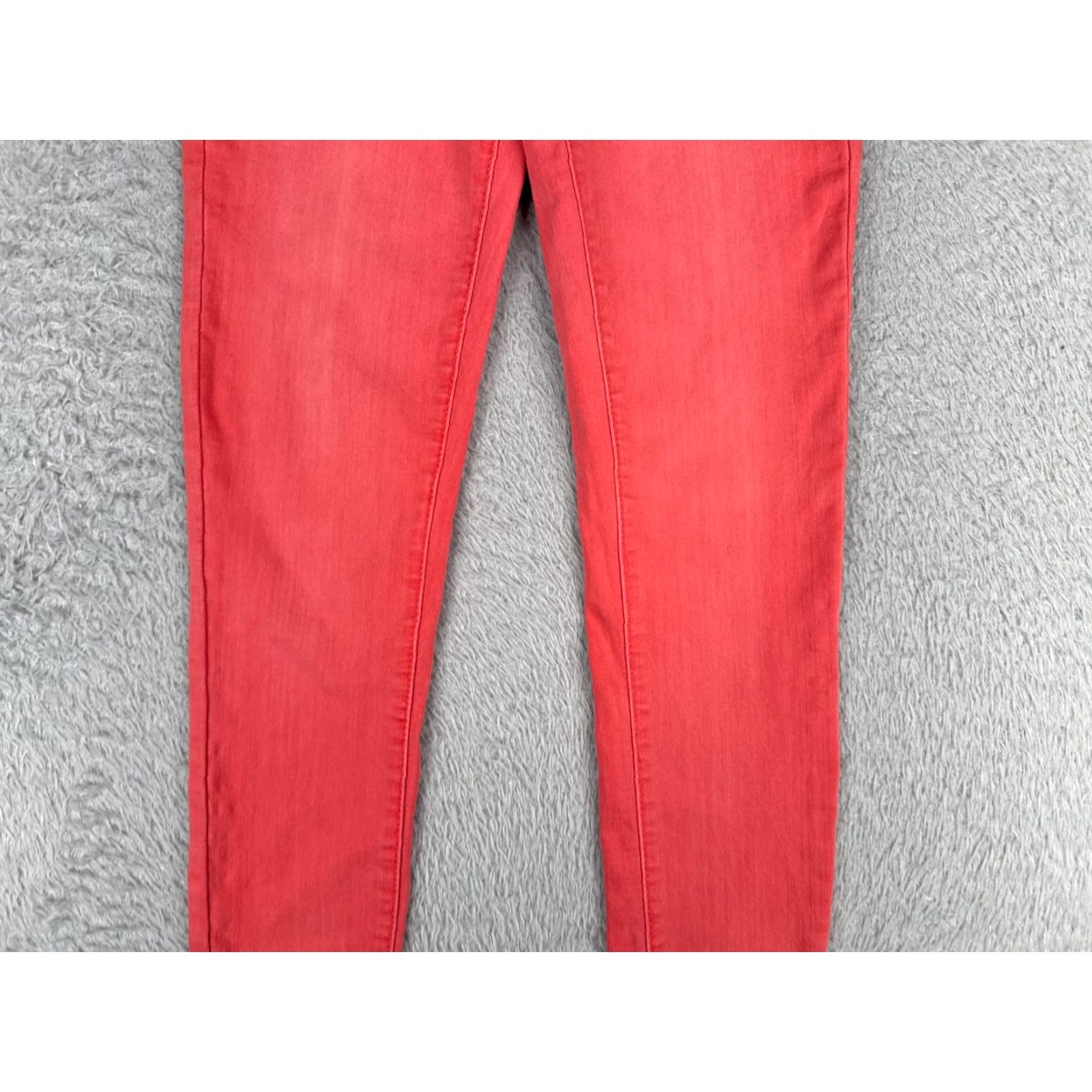 Vintage Celebrity Pink Jeans Junior 1 Coral Denim Skinny Cotton Blend Mid Rise 26x30 Womens Jeans Size 25" / US 0 / IT 36 - 3 Thumbnail