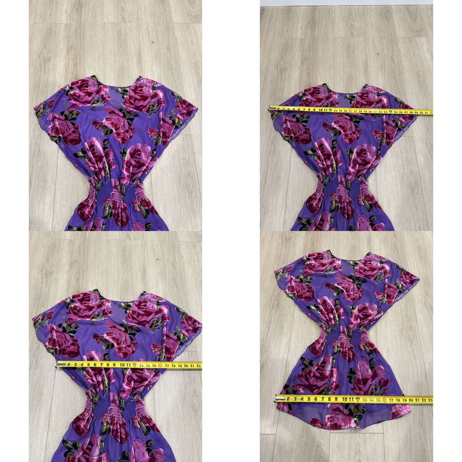 Betsey Johnson VINTAGE Betsey Johnson 90s Purple Pink Floral Velvet Burnout Mini Dress Small Dress Bohemian Womens Size S / US 4 / IT 40 - 8 Thumbnail