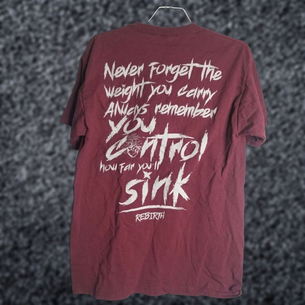 Vintage Mens M Rebirth T-Shirt Pocket Never Forget the Weight You Carry Quote Red Size US M / EU 48-50 / 2 - 1 Thumbnail