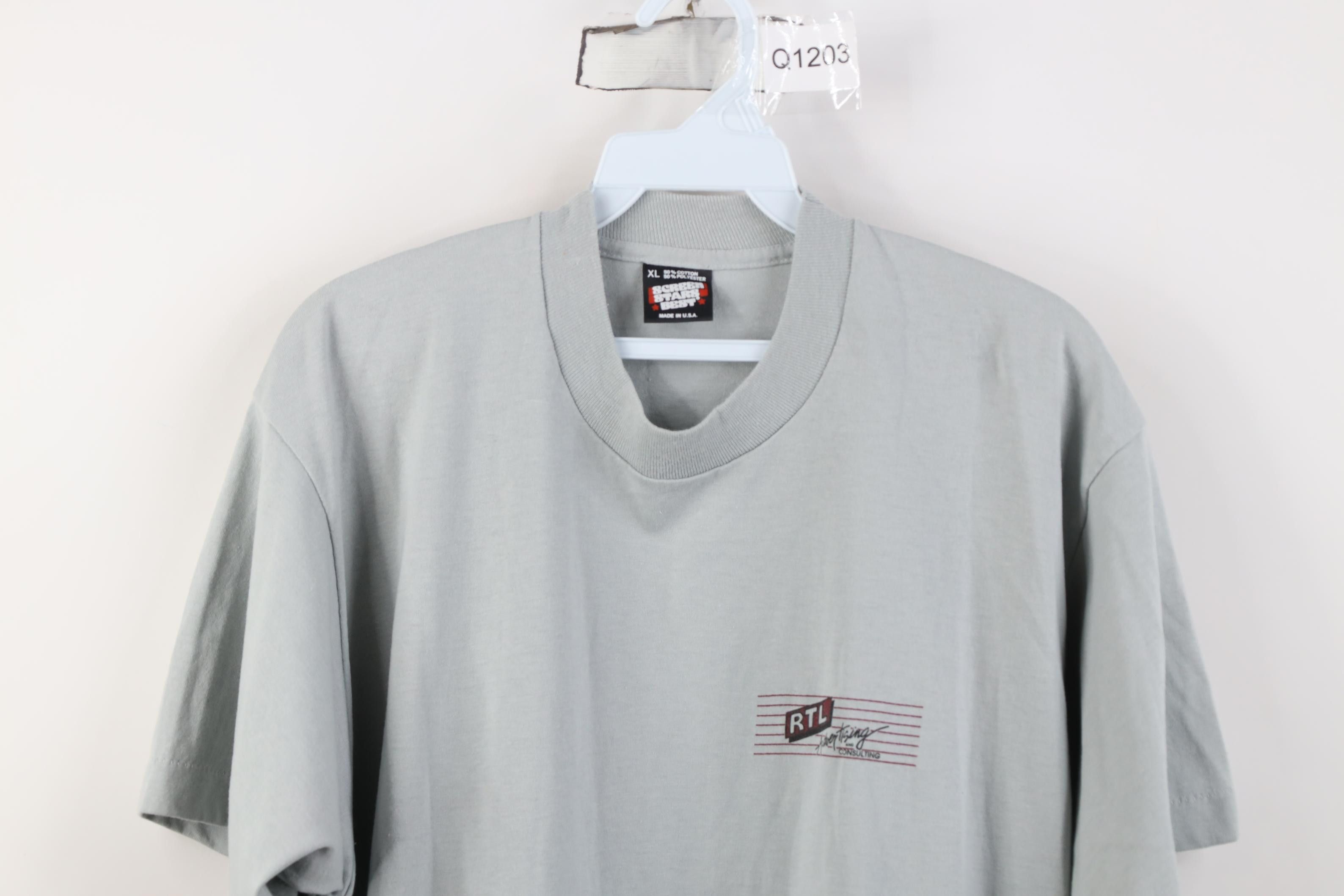 Vintage Vintage 80s 90s Advertising and Consulting T-Shirt Gray USA Size US XL / EU 56 / 4 - 2 Thumbnail