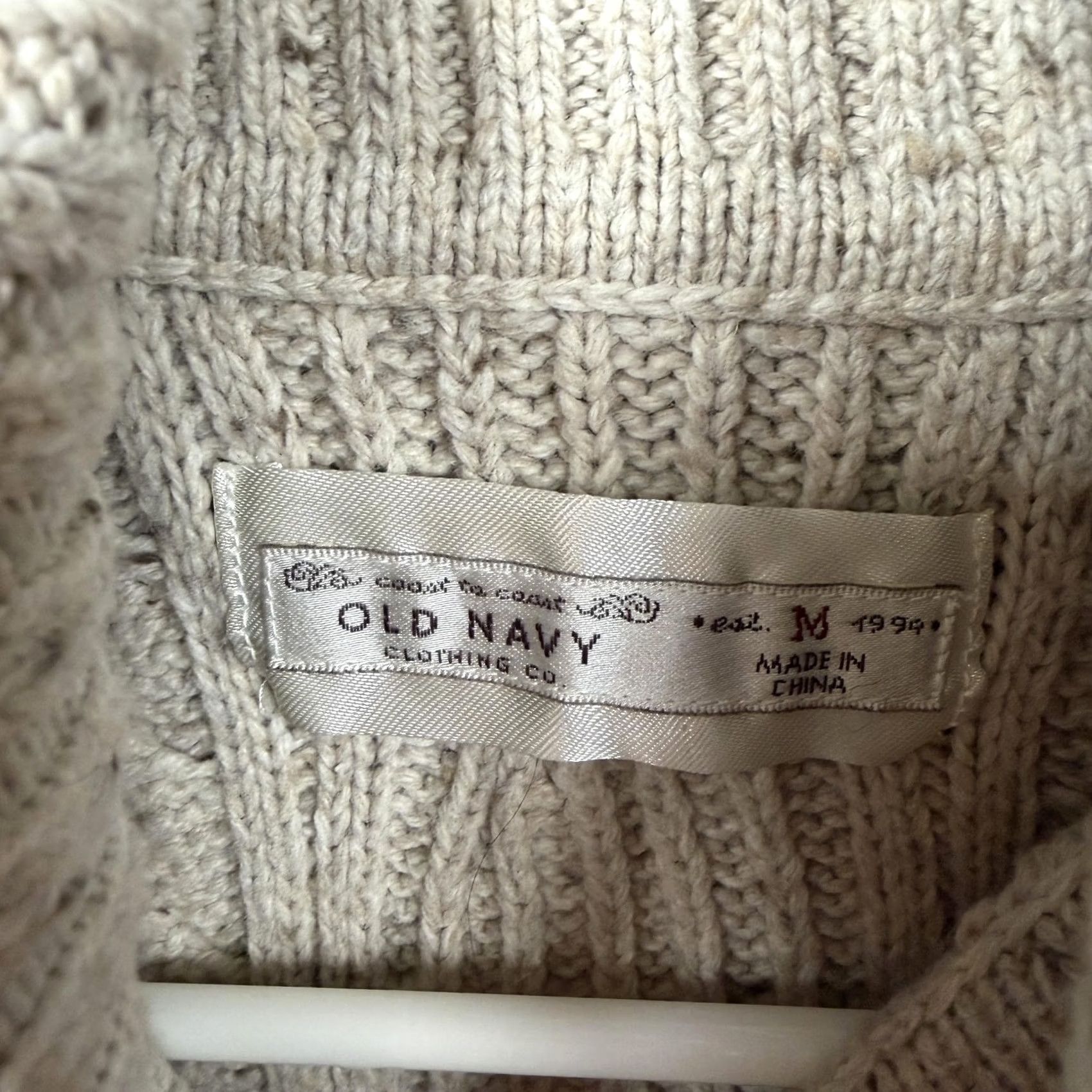 Old Navy VINTAGE Old Navy Sweater Dress M Beige Knit Turtleneck Knitwear Casual Bohemian Retro Ski Crew Neck Pullover Knee Length Womens Size M / US 6-8 / IT 42-44 - 5 Thumbnail