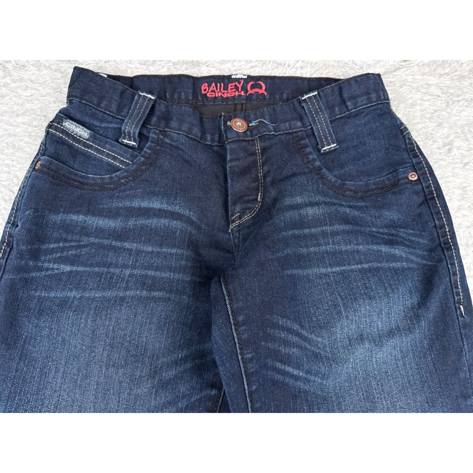 Denime Cinch Jeans Womens Bootcut Jeans 0 Blue Denim 26x33 Embroidered 5-Pocket Stretch Regular Inseam 33 Cotton Dark Denim Bagged? Size 25" / US 0 / IT 36 - 4 Thumbnail