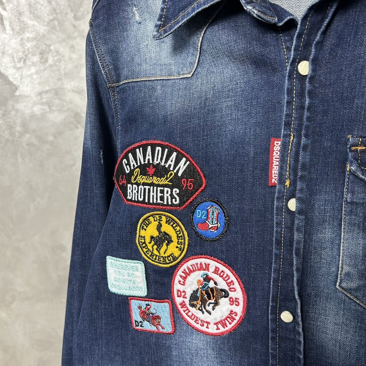 Dsquared2 Dsquared2 Distresses Western Denim Shirt With Patches Size US M / EU 48-50 / 2 - 5 Thumbnail