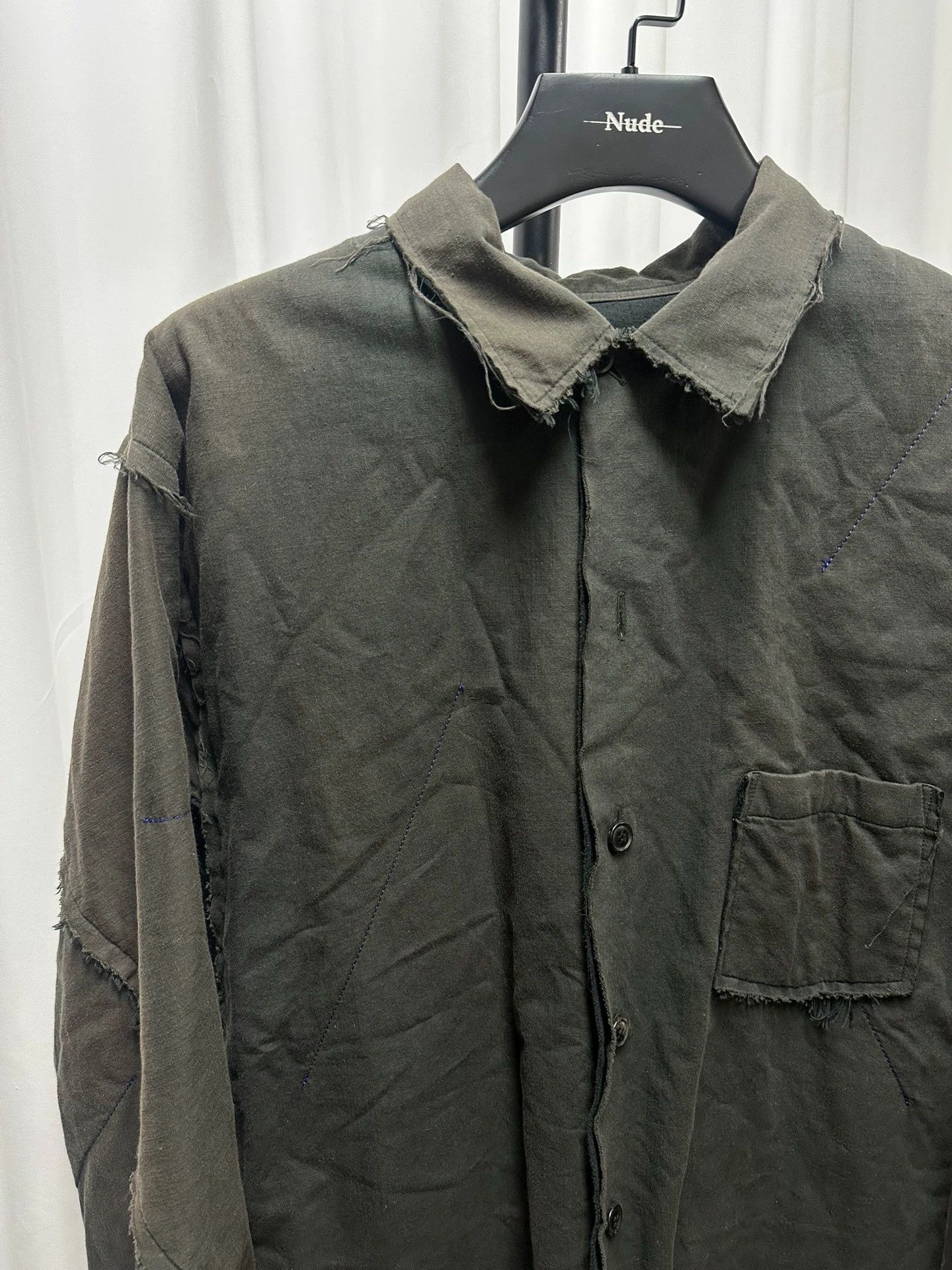Yohji Yamamoto Yohji Yamamoto 15aw 2-Sided Destroyed Men's Shirts 2 Size US M / EU 48-50 / 2 - 2 Thumbnail