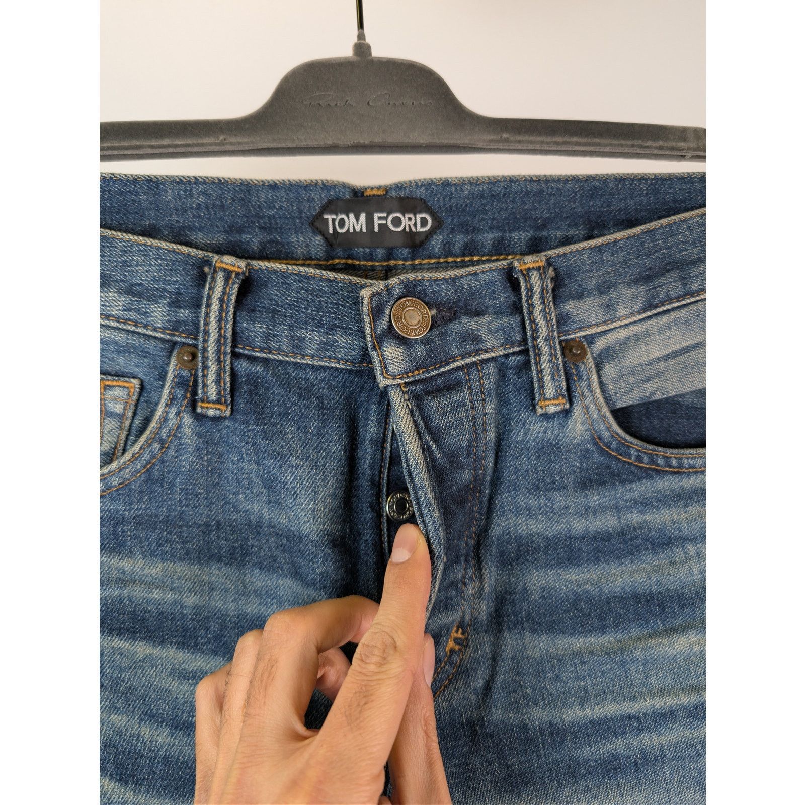 Tom Ford o1rshd1 Q:2 / Slim Denim Jeans in DK Indigo Size US 31 - 6 Thumbnail