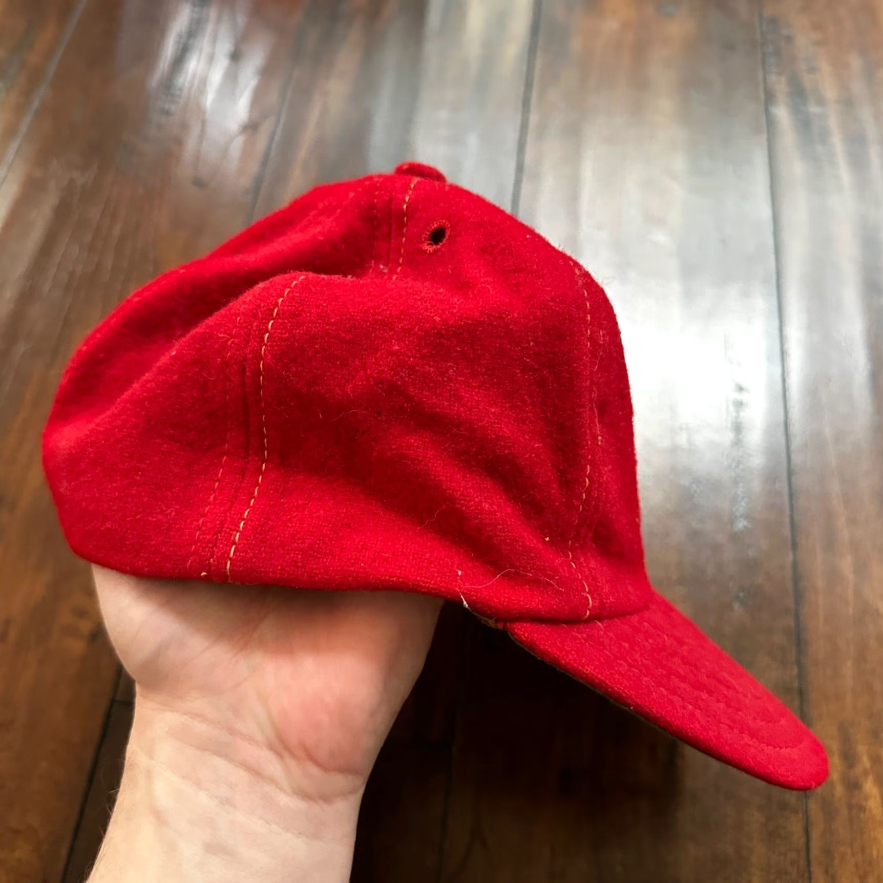 Vintage VINTAGE Red Snapback Hat Cap 1960s 70s 80s 90s Rockabilly Hip Mens One Size Size ONE SIZE - 4 Thumbnail