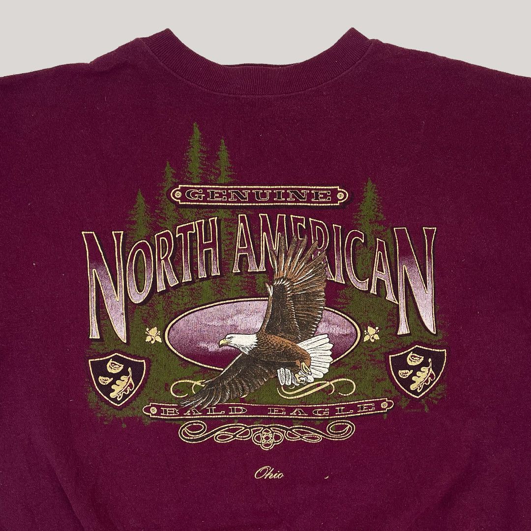 Tultex × Vintage Vintage 90s North American Bald Eagle Sweatshirt Size US L / EU 52-54 / 3 - 5 Thumbnail