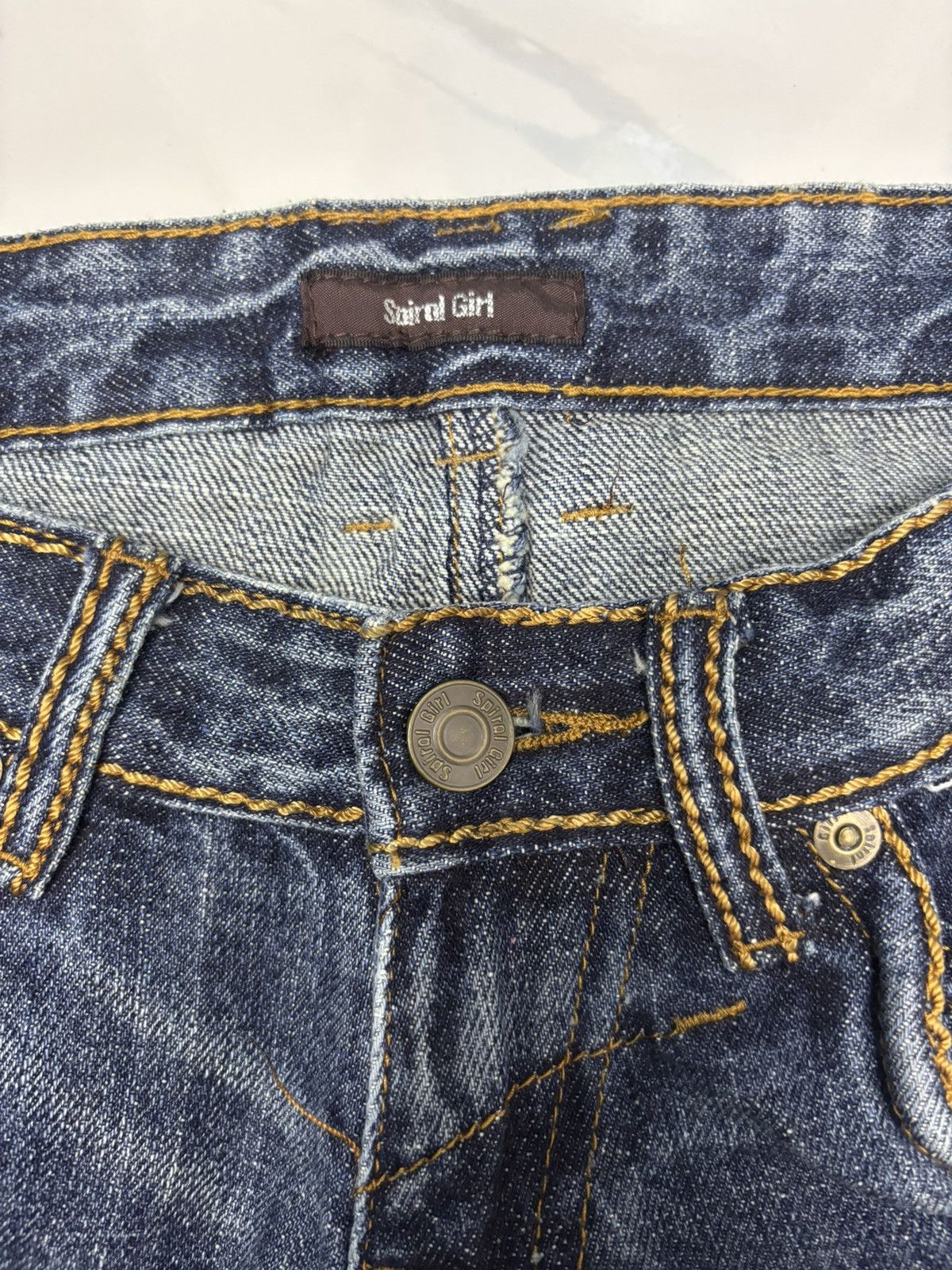 Le Grande Bleu (L.G.B.) Vintage Flared Jeans Japanese Spiral Girl Painter Bootcut Size 26" / US 2 / IT 38 - 10 Thumbnail