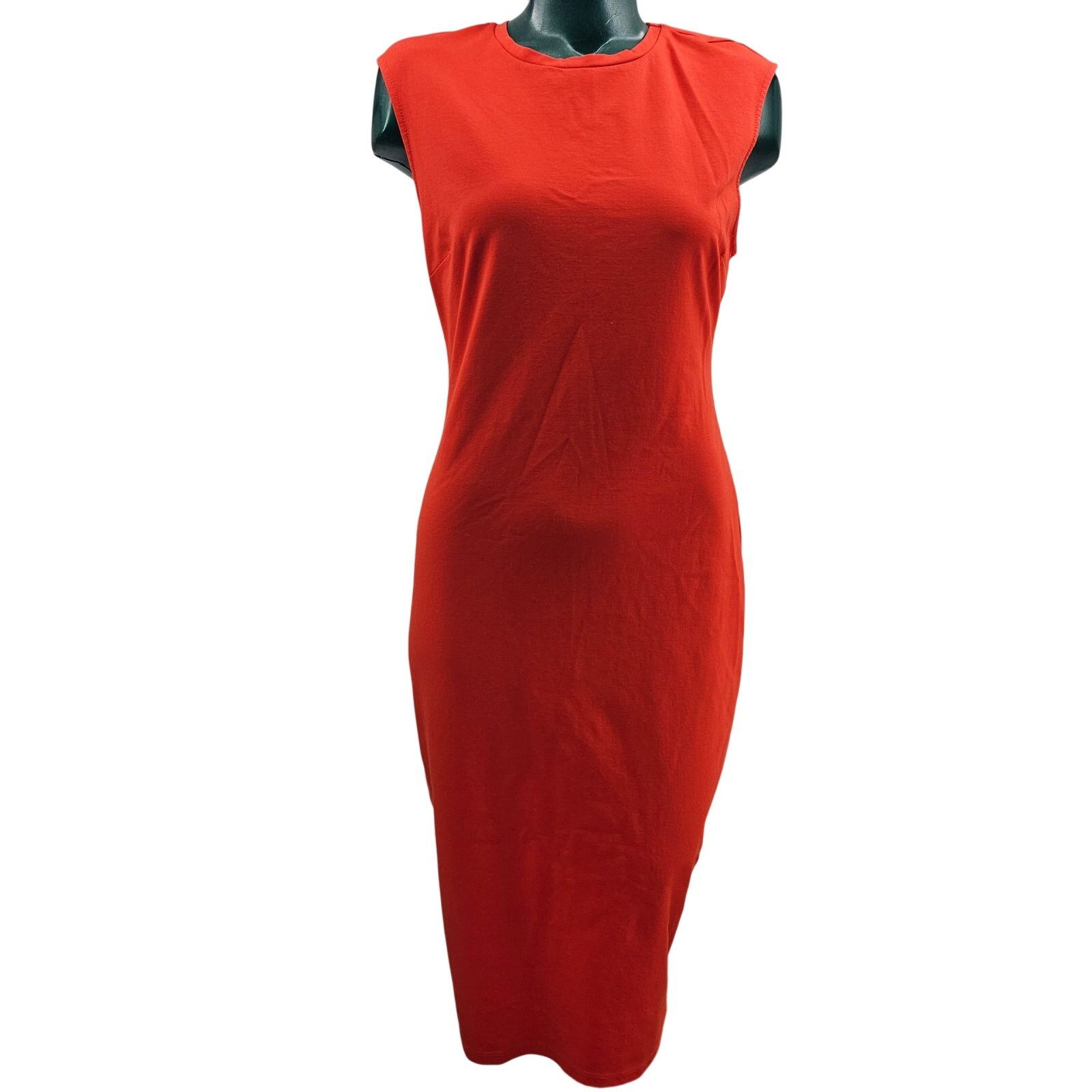 Zara Zara Orange Sleeveless Stretch Midi Pencil Dress L 3141 Size L / US 10 / IT 46 - 1 Thumbnail