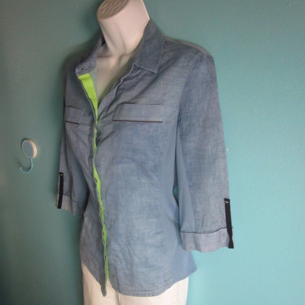 Elie Tahari Elie Tahari Womens Blue Blouse Size S Size S / US 4 / IT 40 - 1 Thumbnail