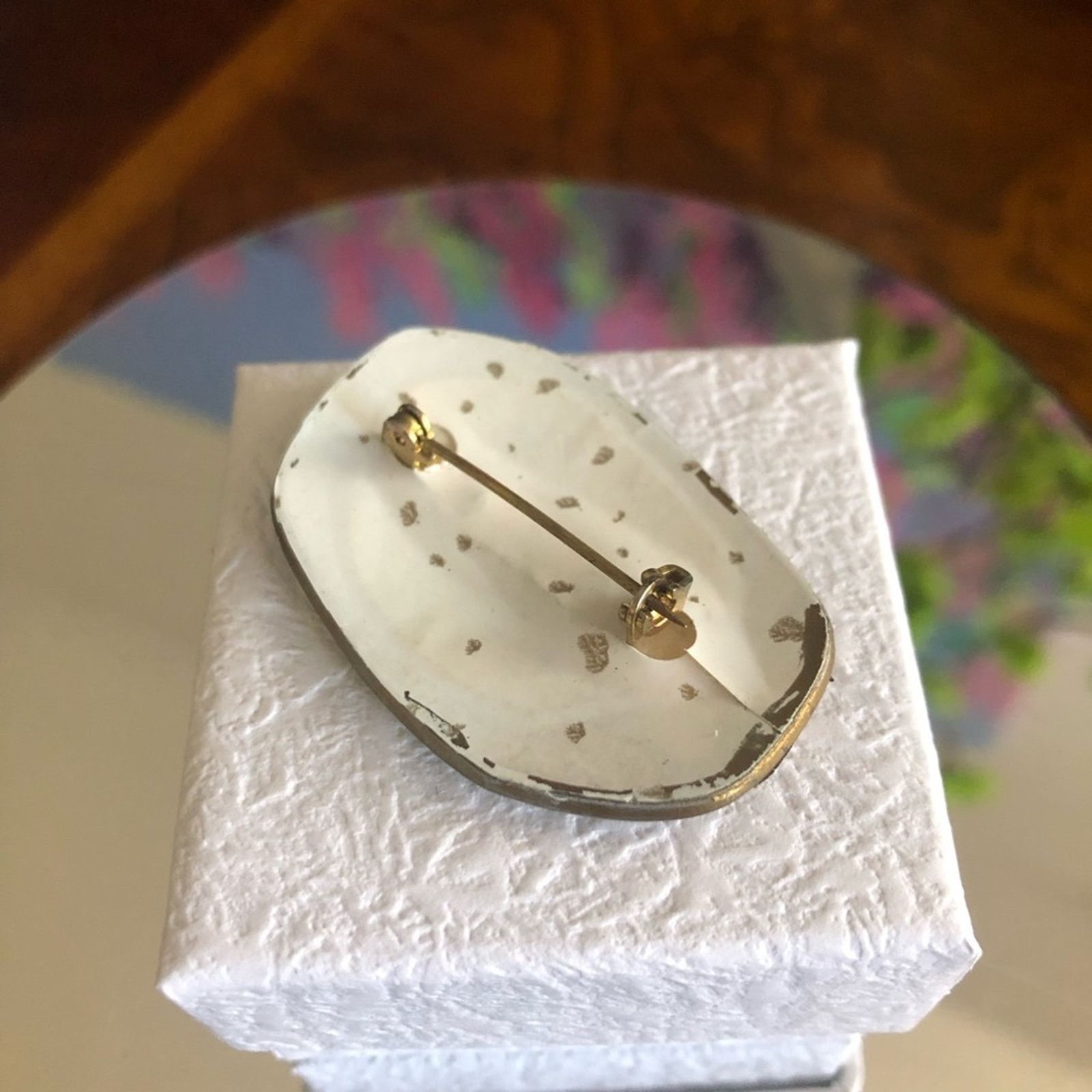Vintage Vintage handmade Swedish girls glass brooch pin Size ONE SIZE - 6 Thumbnail